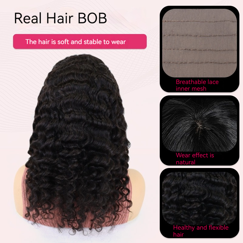 Reveal your natural beauty with our glueless deep wave AF full frontal Bob wig, carefully crafted from human hair for a stunning and authentic look